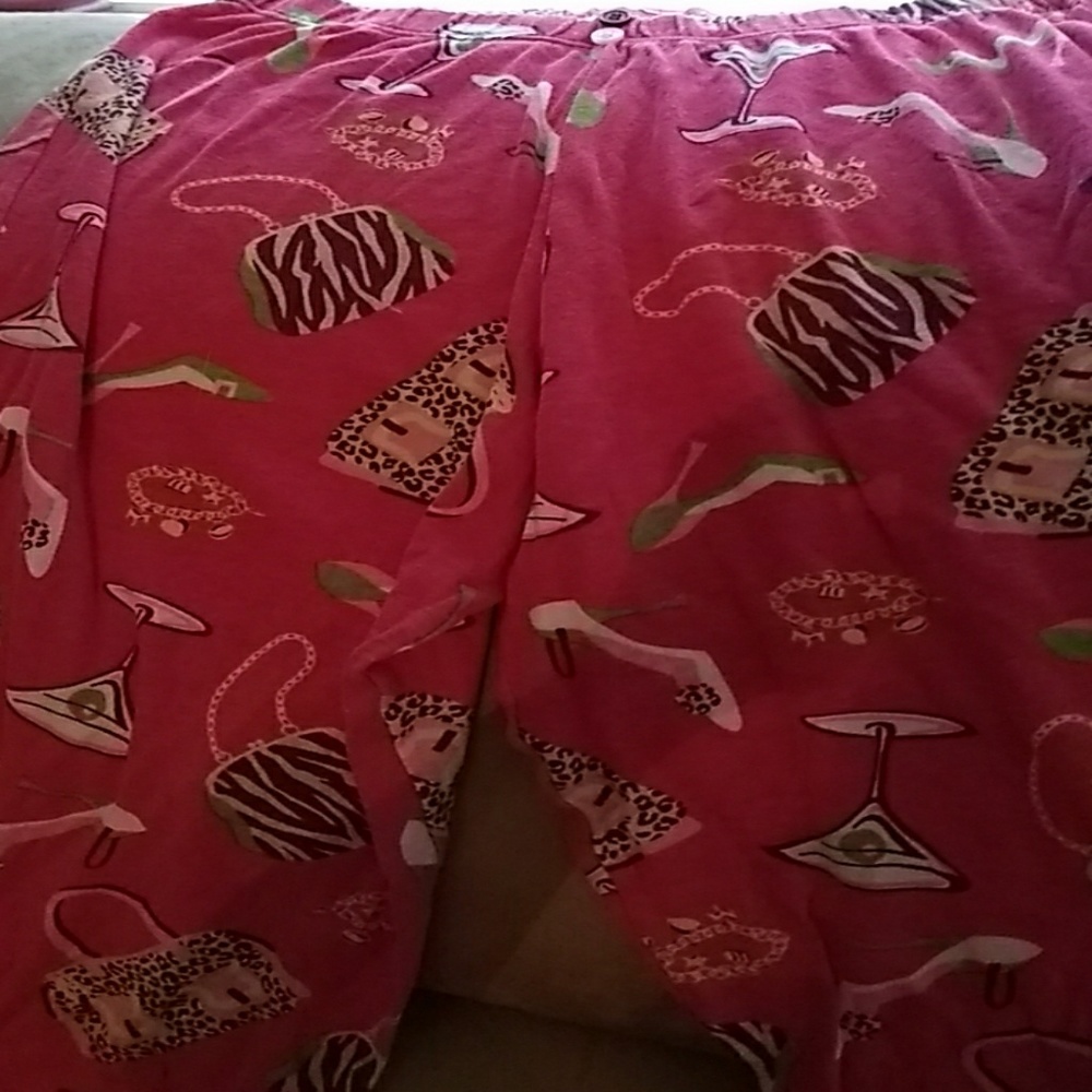 Pink pajama bottoms